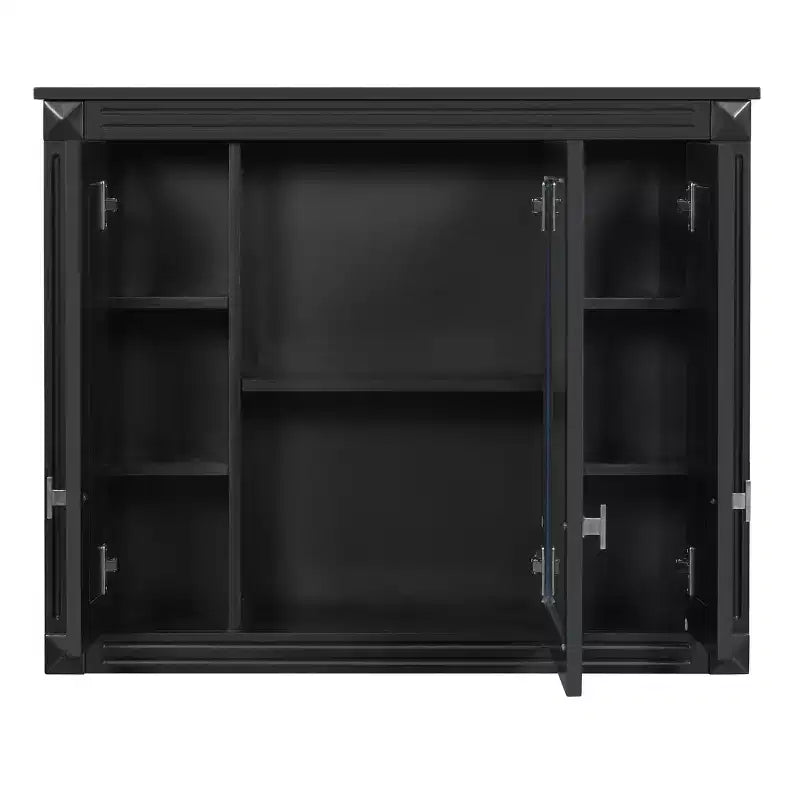 Armoire de salle de bain murale avec miroir et 4 étagères, organiseur de salle de bain peu encombrant