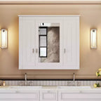 Armoire de salle de bain murale avec miroir et 4 étagères, organiseur de salle de bain peu encombrant