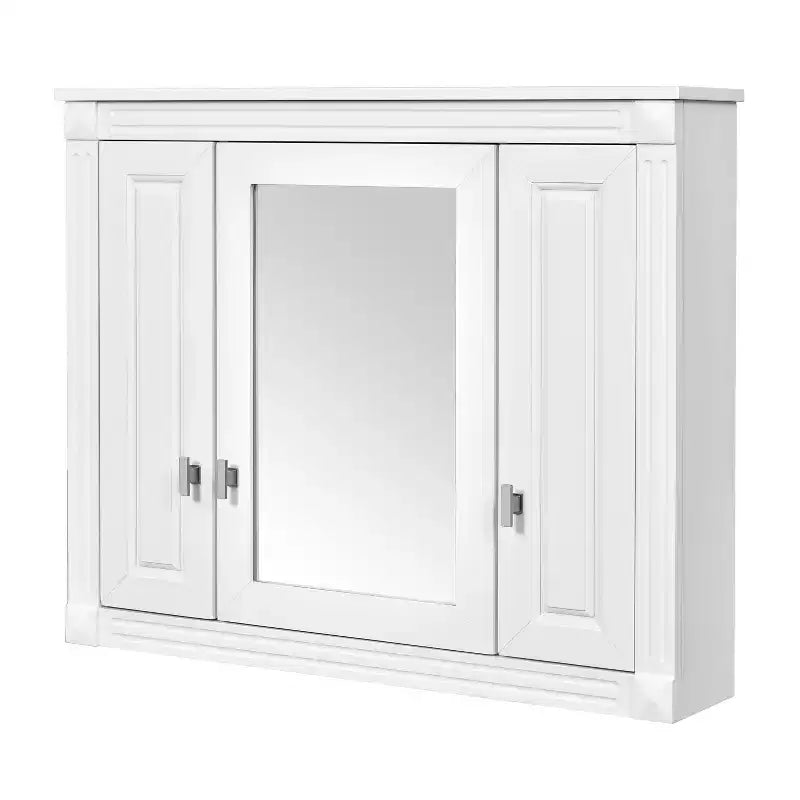 Armoire de salle de bain murale avec miroir et 4 étagères, organiseur de salle de bain peu encombrant