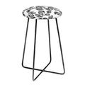 Julia Da Rocha The Leaves Counter Height Barstool Black - Deny Designs: Faux Leather, Steel Frame, Artist Design