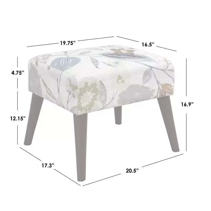 Fauteuil d'appoint et ottoman traditionnels en lin Jane