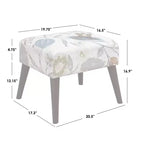 Fauteuil d'appoint et ottoman traditionnels en lin Jane