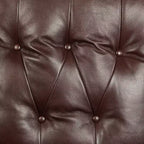 Fauteuil inclinable en cuir véritable Livorno Chocolate, fauteuil moderne et confortable avec repose-pieds manuel inclinable, capitonné pour chambre et salon