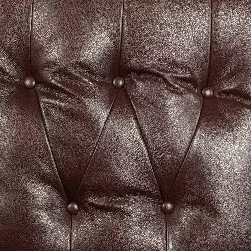 Fauteuil inclinable en cuir véritable Livorno Chocolate, fauteuil moderne et confortable avec repose-pieds manuel inclinable, capitonné pour chambre et salon