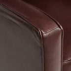 Fauteuil inclinable en cuir véritable Livorno Chocolate, fauteuil moderne et confortable avec repose-pieds manuel inclinable, capitonné pour chambre et salon