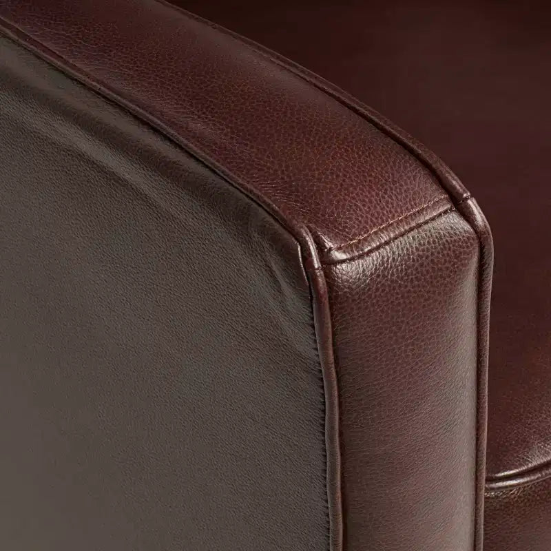 Fauteuil inclinable en cuir véritable Livorno Chocolate, fauteuil moderne et confortable avec repose-pieds manuel inclinable, capitonné pour chambre et salon