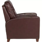 Fauteuil inclinable en cuir véritable Livorno Chocolate, fauteuil moderne et confortable avec repose-pieds manuel inclinable, capitonné pour chambre et salon