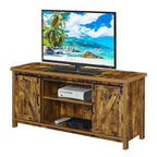 Meuble TV Blake avec portes de grange pour téléviseurs jusqu'à 55 pouces avec étagères et portes coulissantes