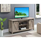 Meuble TV Blake avec portes de grange pour téléviseurs jusqu'à 55 pouces avec étagères et portes coulissantes