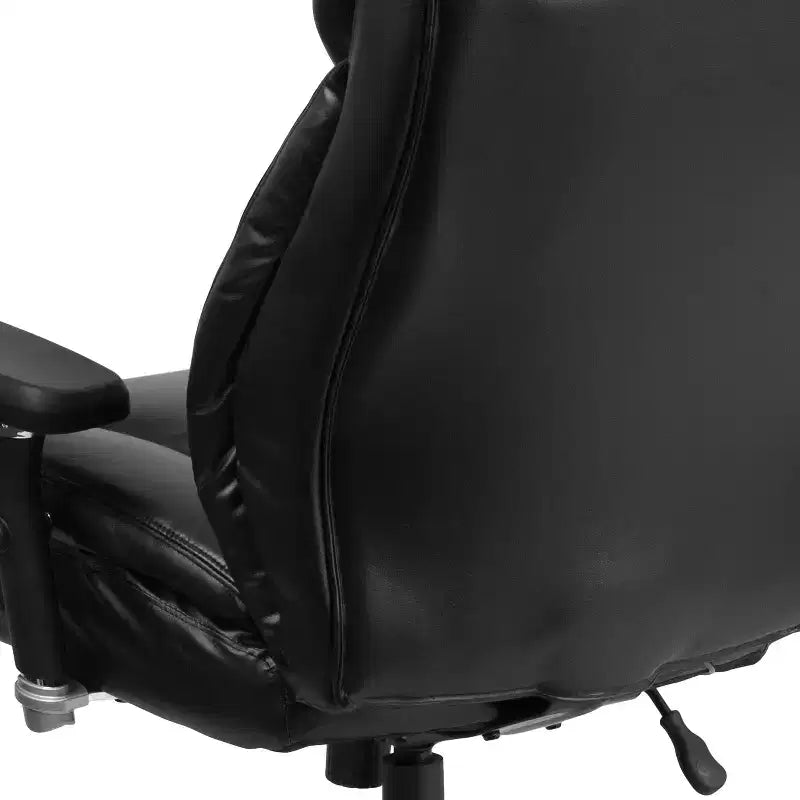 Chaise de bureau ergonomique pivotante pour cadre, grande taille, usage intensif 24/7, série HERCULES, capacité de 180 kg, dossier haut avec bouton lombaire et grand appuie-tête triangulaire