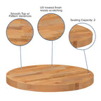 Plateau de table rond style billot de boucher