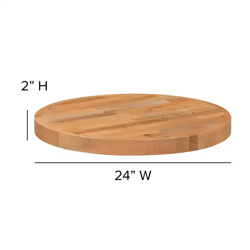 Plateau de table rond style billot de boucher