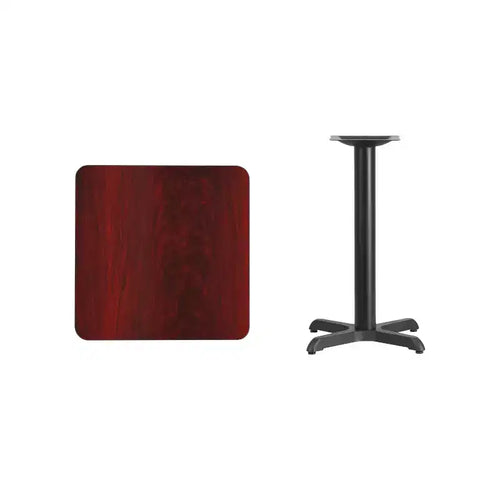 Plateau de table stratifié carré de 24 avec base de table hauteur 22x22