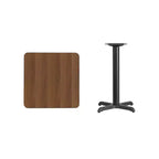 Plateau de table stratifié carré de 24 avec base de table hauteur 22x22