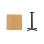 Plateau de table stratifié carré de 24 avec base de table hauteur 22x22