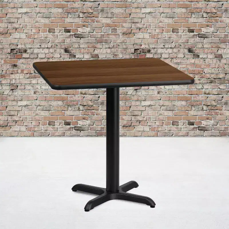 Plateau de table stratifié carré de 24 avec base de table hauteur 22x22