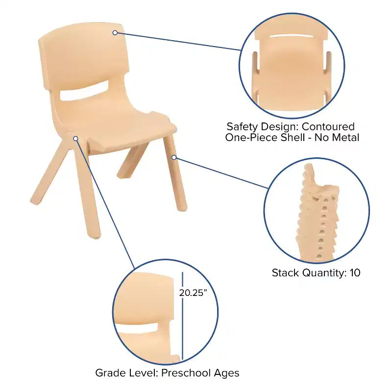 Ensemble table d'activité demi-lune en plastique, 35 po x 65 po, à hauteur réglable avec 4 chaises