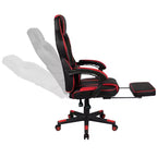 Bureau de jeu avec porte-gobelet/crochet pour casque/tapis de souris amovible et chaise de jeu inclinable avec repose-pieds