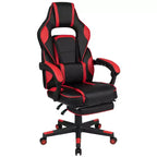 Bureau de jeu avec porte-gobelet/crochet pour casque/tapis de souris amovible et chaise de jeu inclinable avec repose-pieds