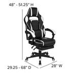 Bureau de jeu avec porte-gobelet/crochet pour casque/tapis de souris amovible et chaise de jeu inclinable avec repose-pieds