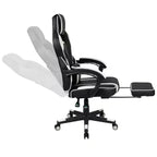 Bureau de jeu avec porte-gobelet/crochet pour casque/tapis de souris amovible et chaise de jeu inclinable avec repose-pieds