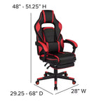 Bureau de jeu avec porte-gobelet/crochet pour casque/tapis de souris amovible et chaise de jeu inclinable avec repose-pieds