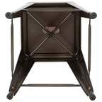Tabouret de bar d'intérieur 30 po en métal avec assise en bois - Empilable