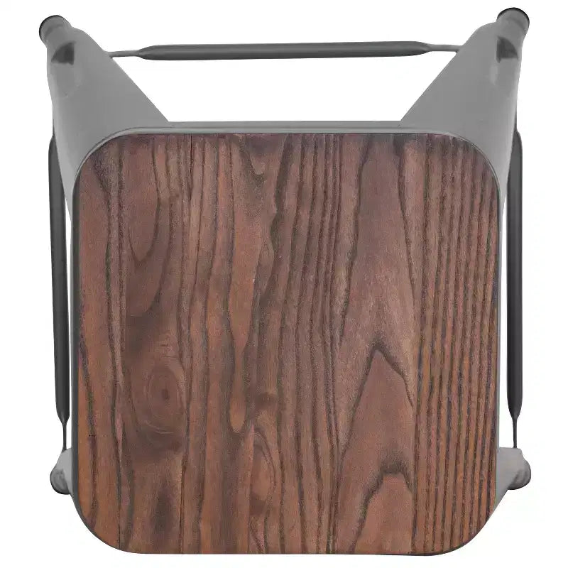 Tabouret de bar d'intérieur 30 po en métal avec assise en bois - Empilable