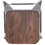 Tabouret de bar d'intérieur 30 po en métal avec assise en bois - Empilable