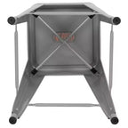 Tabouret de bar d'intérieur 30 po en métal avec assise en bois - Empilable