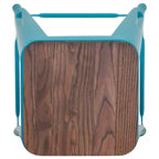 Tabouret de bar d'intérieur 30 po en métal avec assise en bois - Empilable