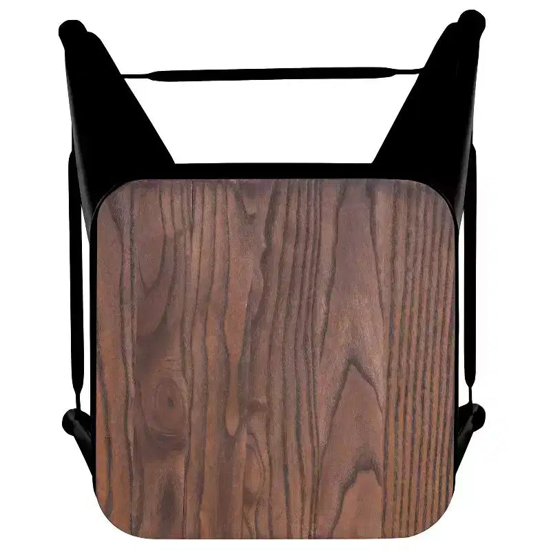 Tabouret de bar d'intérieur 30 po en métal avec assise en bois - Empilable