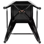 Tabouret de bar d'intérieur 30 po en métal avec assise en bois - Empilable