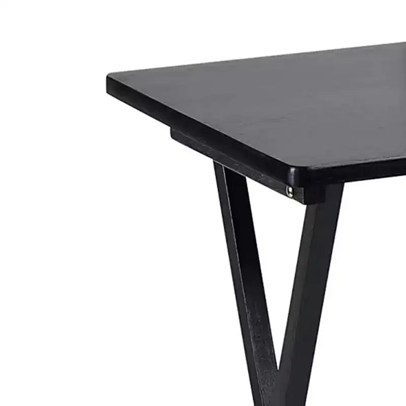 Plateau de service pliable et portable pour télévision, construction en bois massif et robuste, couleur noire (lot de 4)
