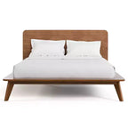 Ensemble de chambre à coucher 3 pièces Riverstone de style moderne du milieu du siècle en bois avec 2 tables de chevet - Noyer