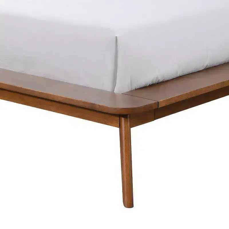 Ensemble de chambre à coucher 3 pièces Riverstone de style moderne du milieu du siècle en bois avec 2 tables de chevet - Noyer