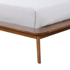 Ensemble de chambre à coucher 3 pièces Riverstone de style moderne du milieu du siècle en bois avec 2 tables de chevet - Noyer